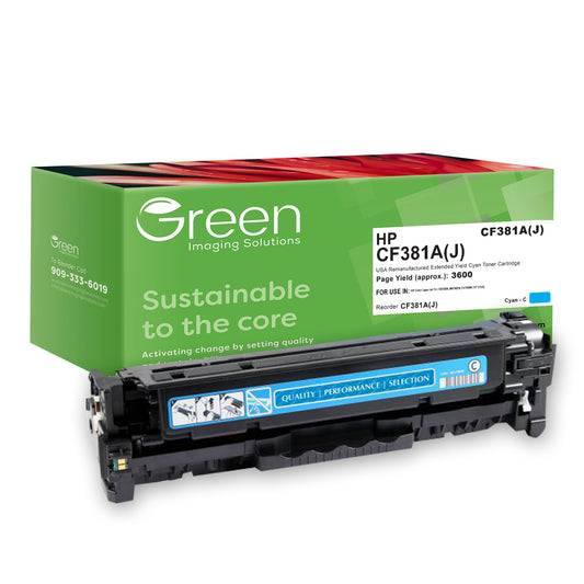 GIS USA Remanufactured Extended Yield Cyan Toner Cartridge for HP CF381A (HP 312A)