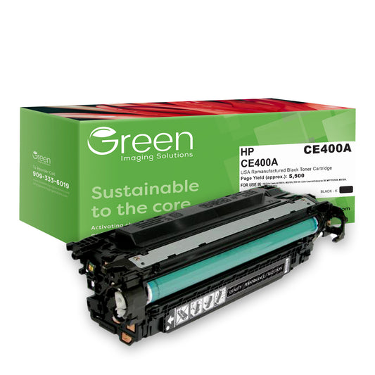 GIS USA Remanufactured Black Toner Cartridge for HP CE400A (HP 507A)