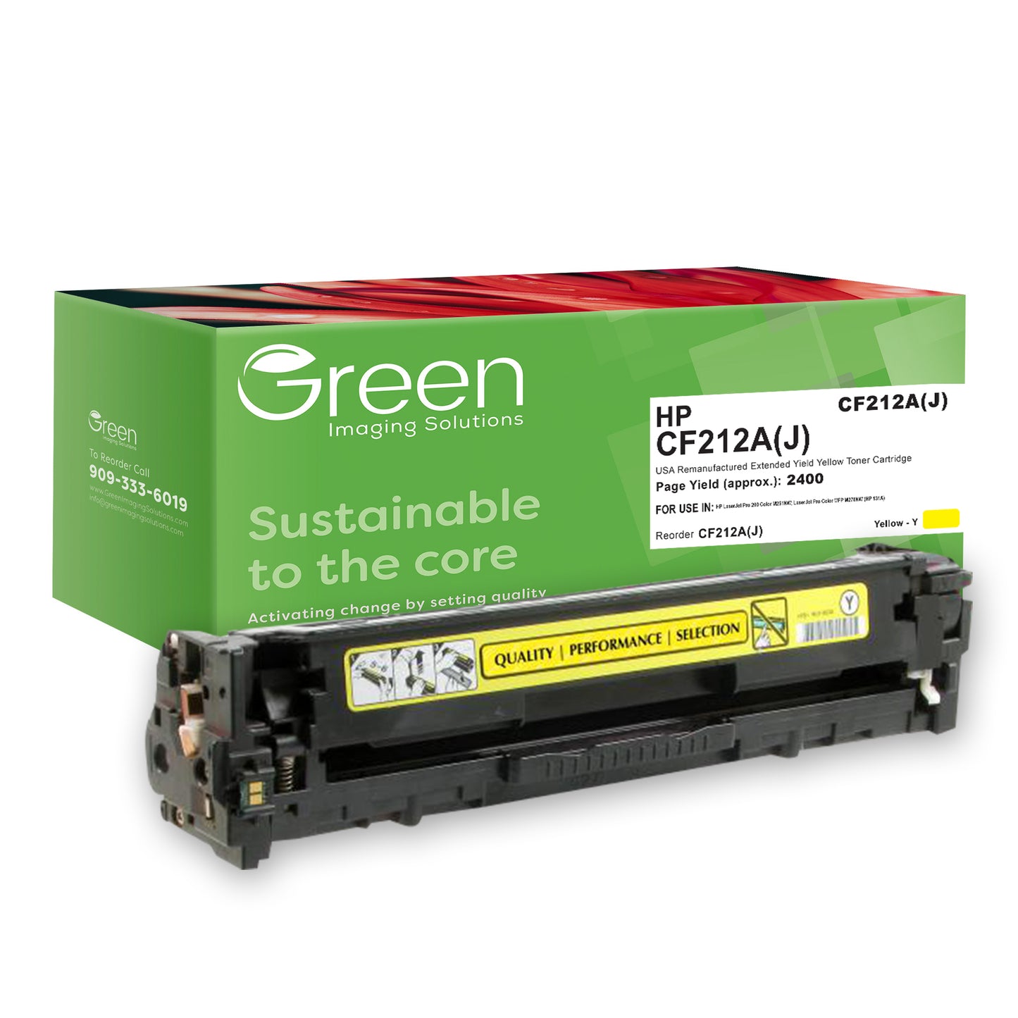 GIS USA Remanufactured Extended Yield Yellow Toner Cartridge for HP CF212A (HP 131A)