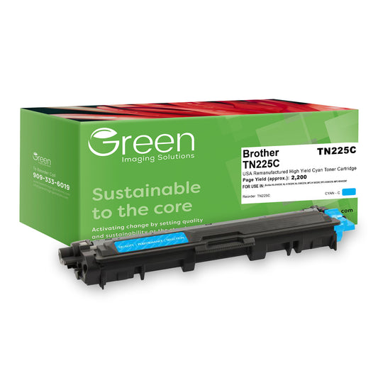 Green Imaging Solutions USA Remanufactured High Yield Cyan Toner Cartridge for Brother TN225