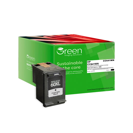 Green Imaging Solutions USA Remanufactured High Yield Black Ink Cartridge for HP 60XL (CC641WN)