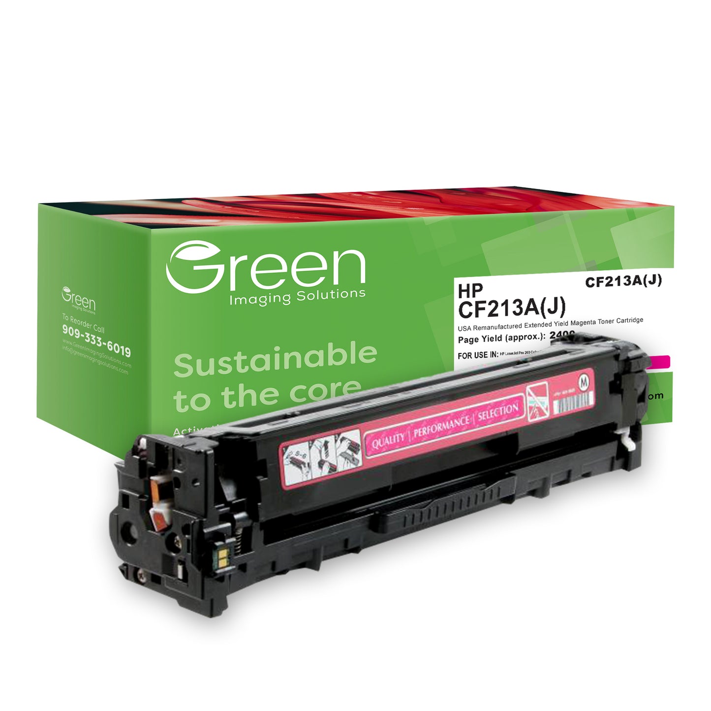 GIS USA Remanufactured Extended Yield Magenta Toner Cartridge for HP CF213A (HP 131A)