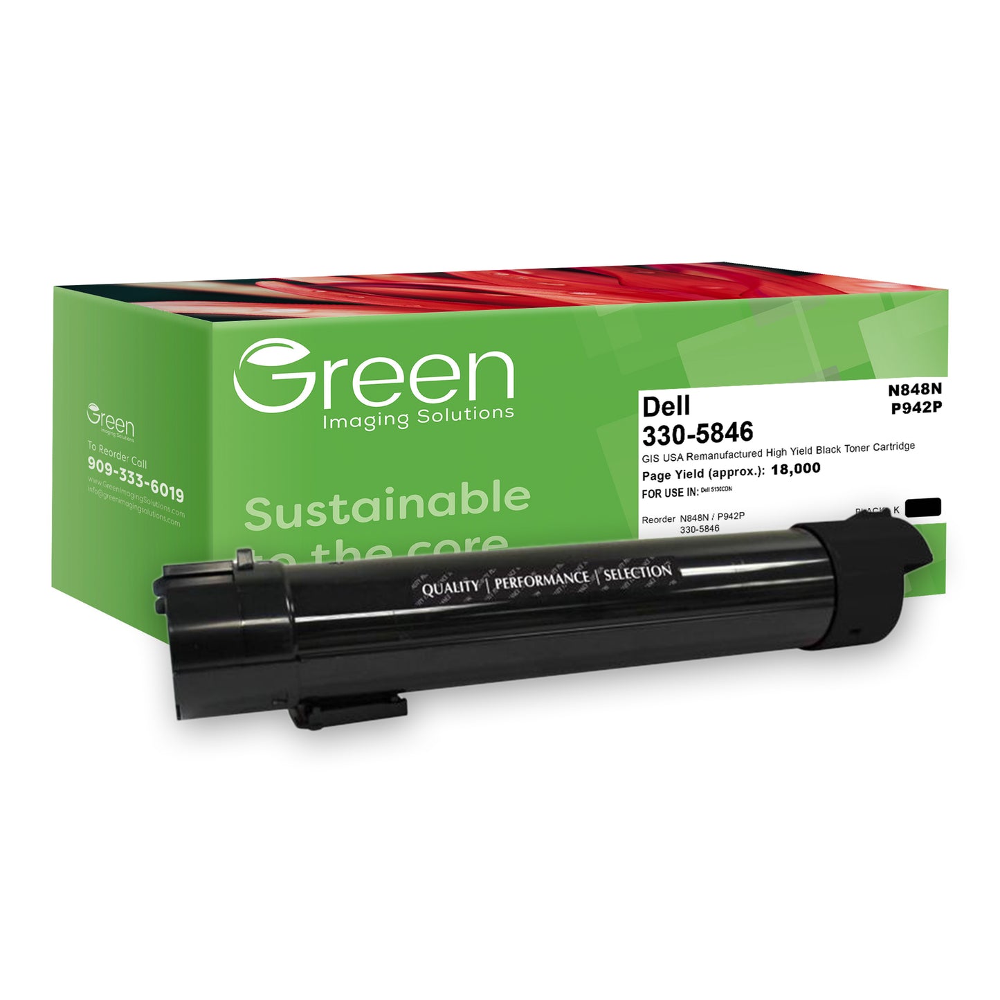 Green Imaging Solutions USA Remanufactured High Yield Black Toner Cartridge for Dell 5130