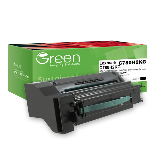 Green Imaging Solutions USA Remanufactured High Yield Black Toner Cartridge for Lexmark C780/C782/X782