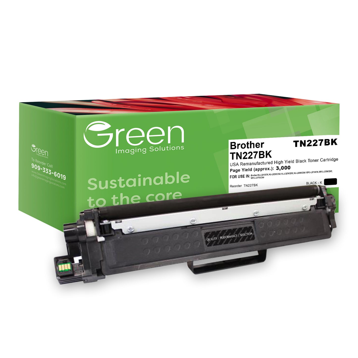 Green Imaging Solutions USA Remanufactured High Yield Black Toner Cartridge for Brother TN227