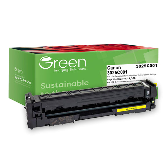 Green Imaging Solutions USA Remanufactured High Yield Yellow Toner Cartridge for Canon 054H (3025C001)