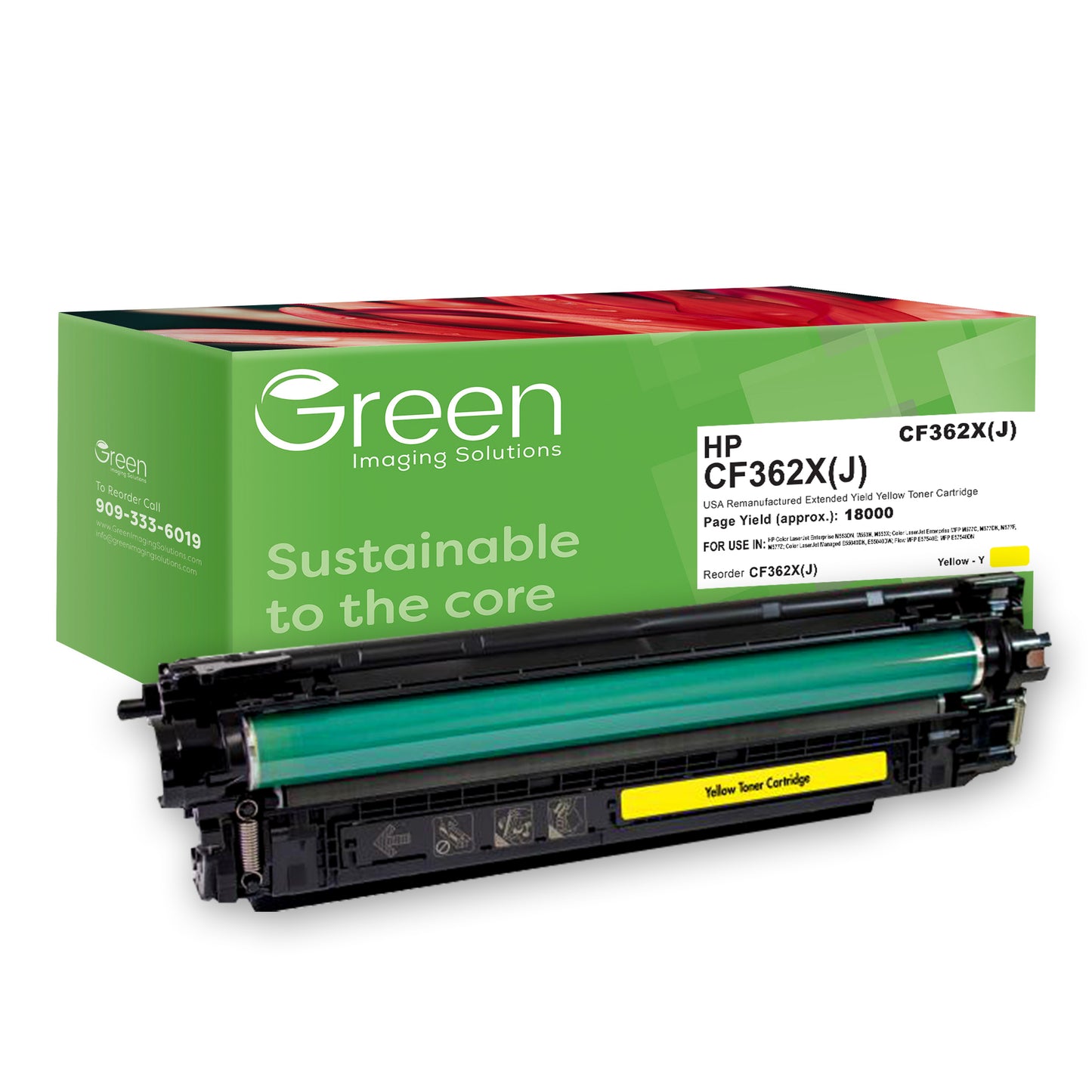 GIS USA Remanufactured Extended Yield Yellow Toner Cartridge for HP CF362X