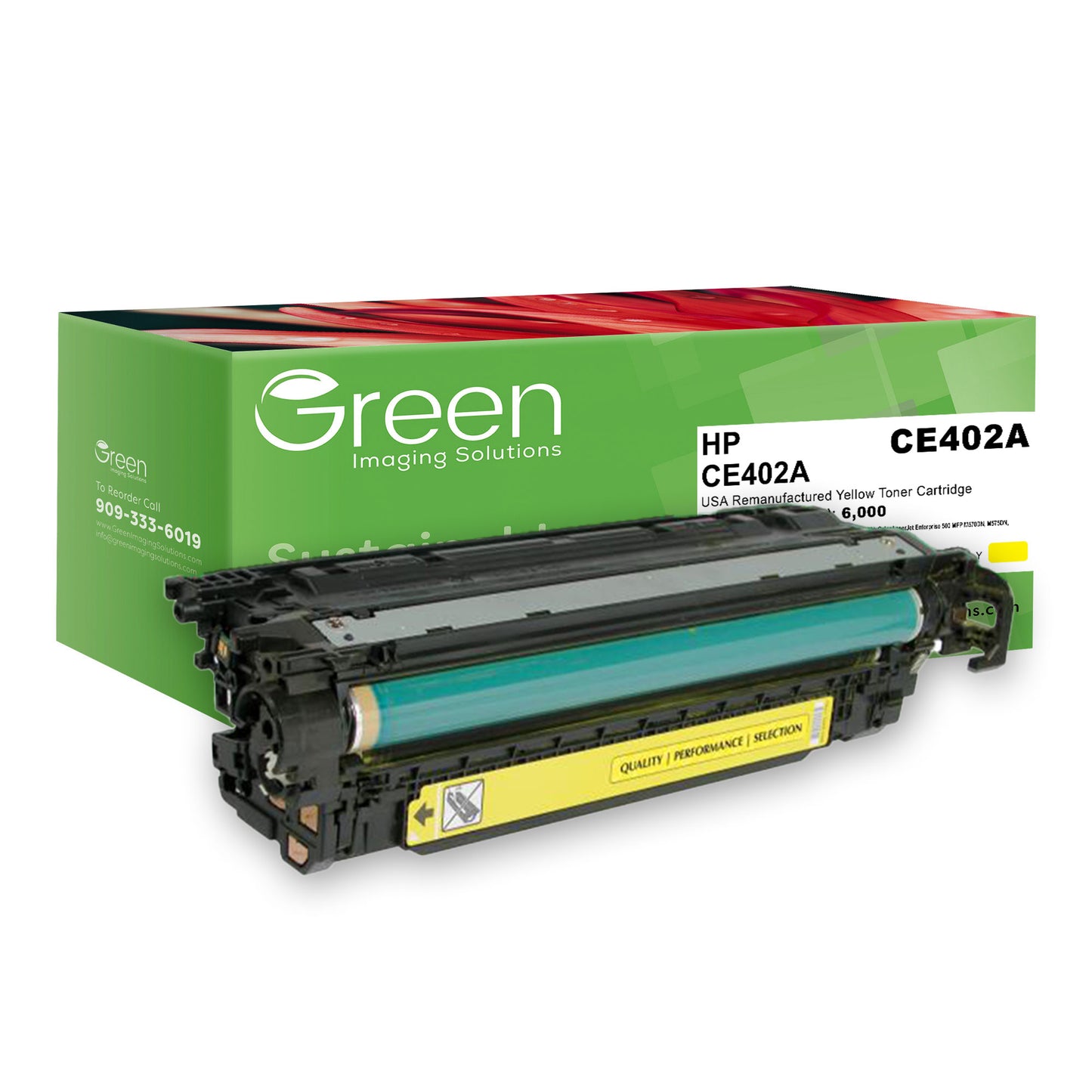 GIS USA Remanufactured Yellow Toner Cartridge for HP CE402A (HP 507A)