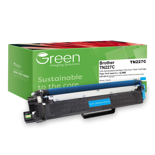 Green Imaging Solutions USA Remanufactured High Yield Cyan Toner Cartridge for Brother TN227