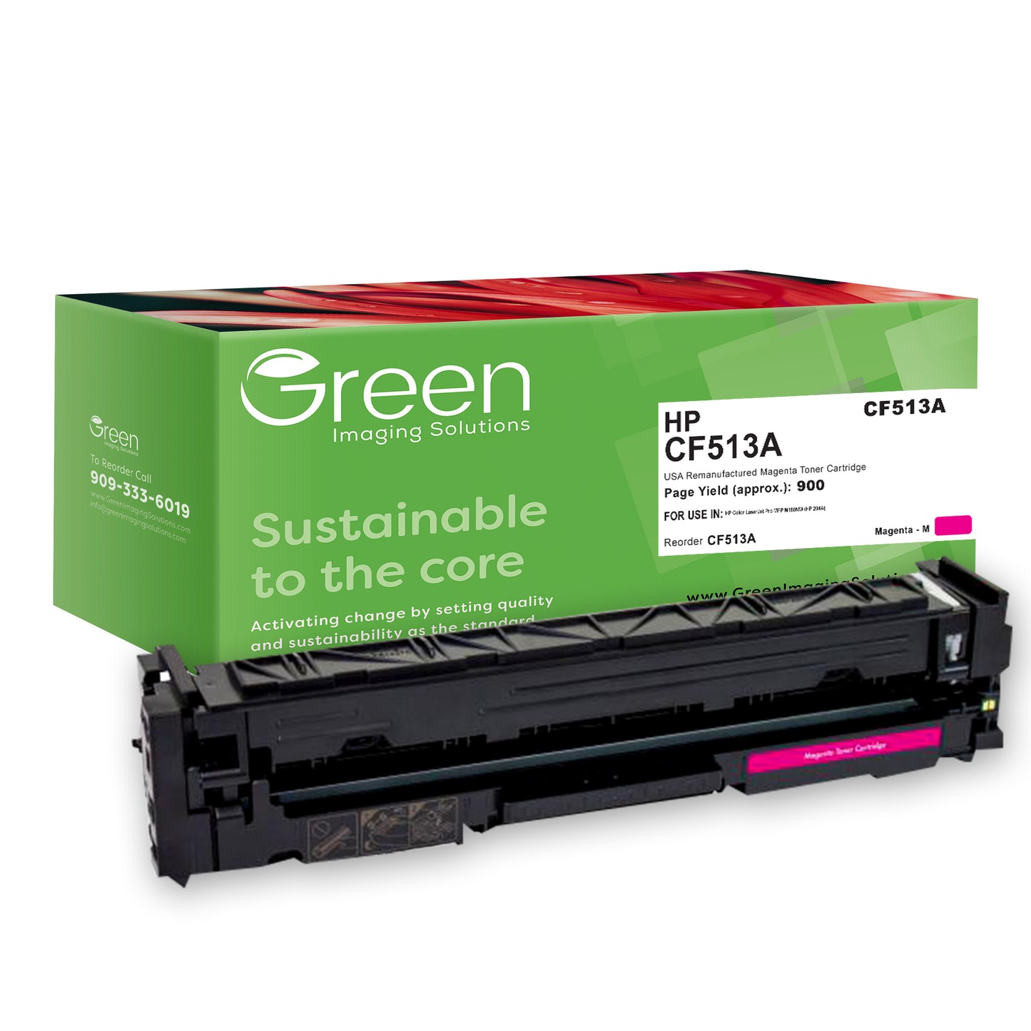 GIS USA Remanufactured Magenta Toner Cartridge for HP CF513A (HP 204A)