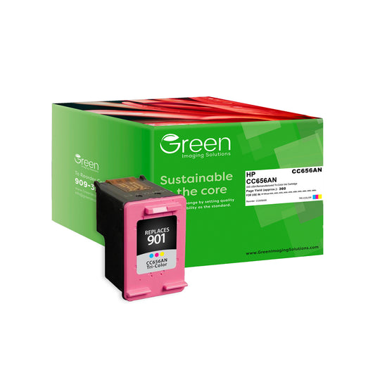 Green Imaging Solutions USA Remanufactured Tri-Color Ink Cartridge for HP 901 (CC656AN)