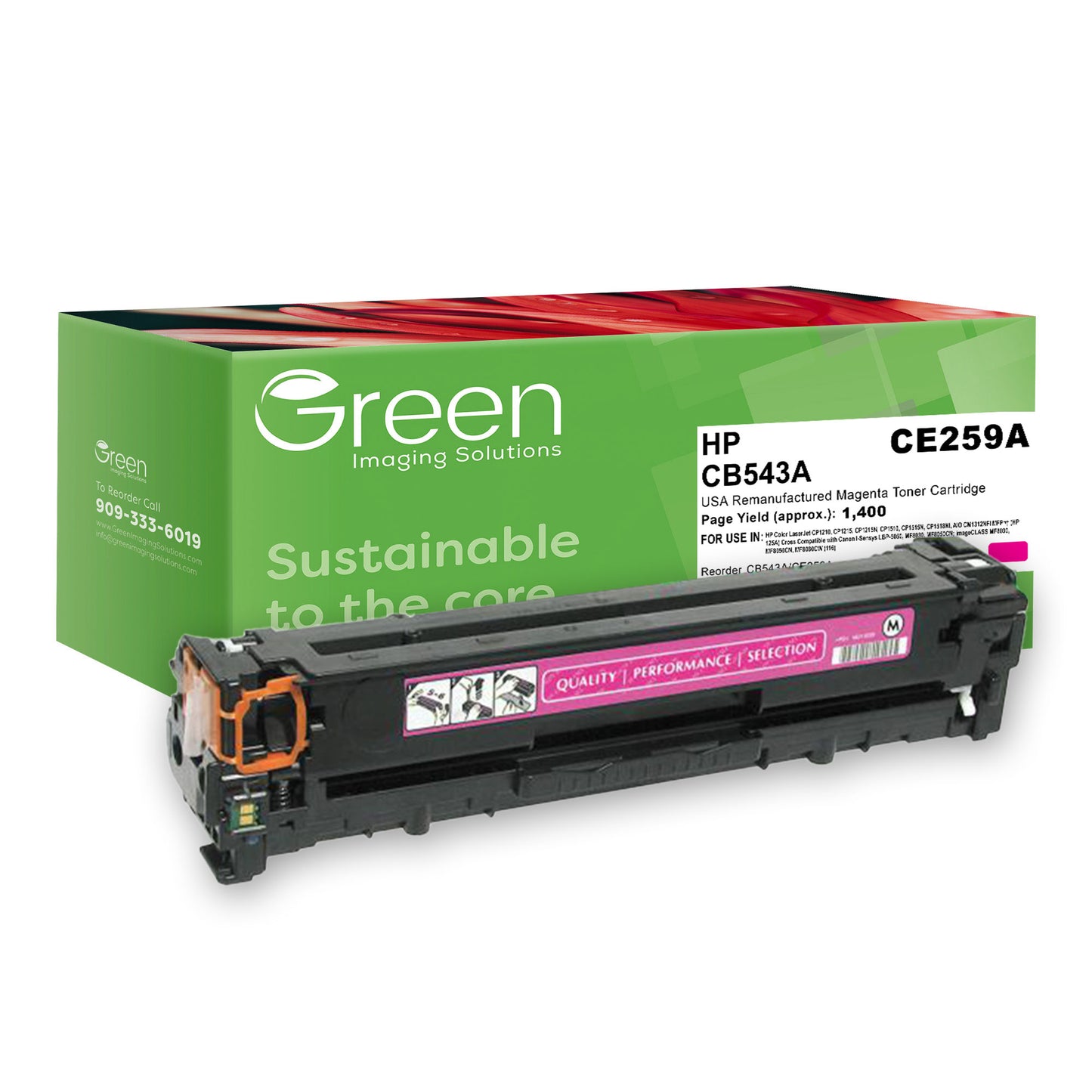 GIS USA Remanufactured Magenta Toner Cartridge for HP CB543A (HP 125A)