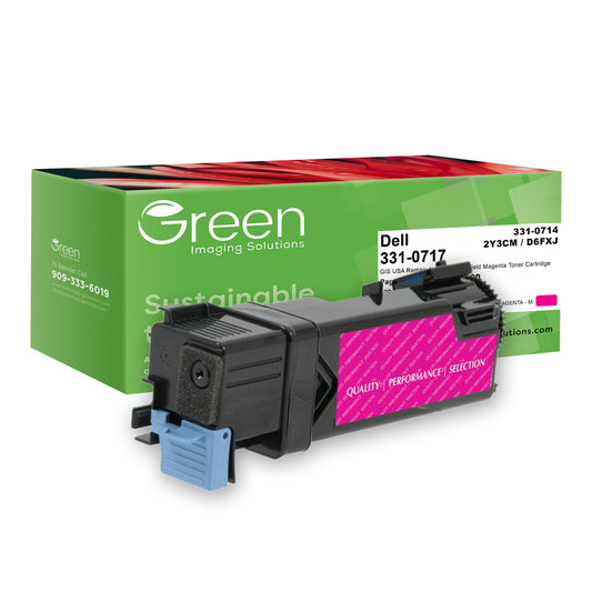 Green Imaging Solutions USA Remanufactured High Yield Magenta Toner Cartridge for Dell 2150/2155