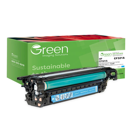 GIS USA Remanufactured Cyan Toner Cartridge for HP CF321A (HP 653A)