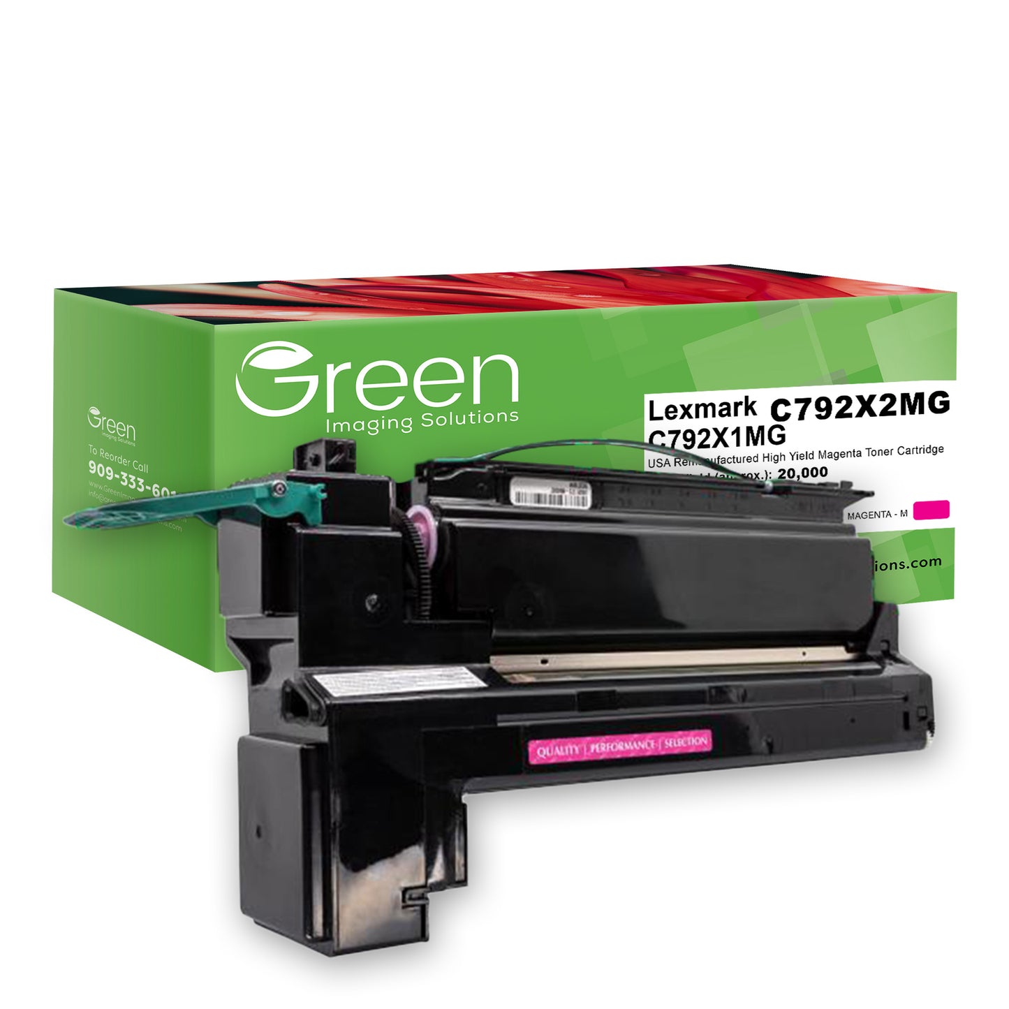 Green Imaging Solutions USA Remanufactured High Yield Magenta Toner Cartridge for Lexmark C792