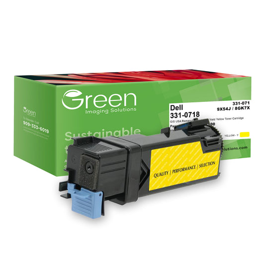 Green Imaging Solutions USA Remanufactured High Yield Yellow Toner Cartridge for Dell 2150/2155