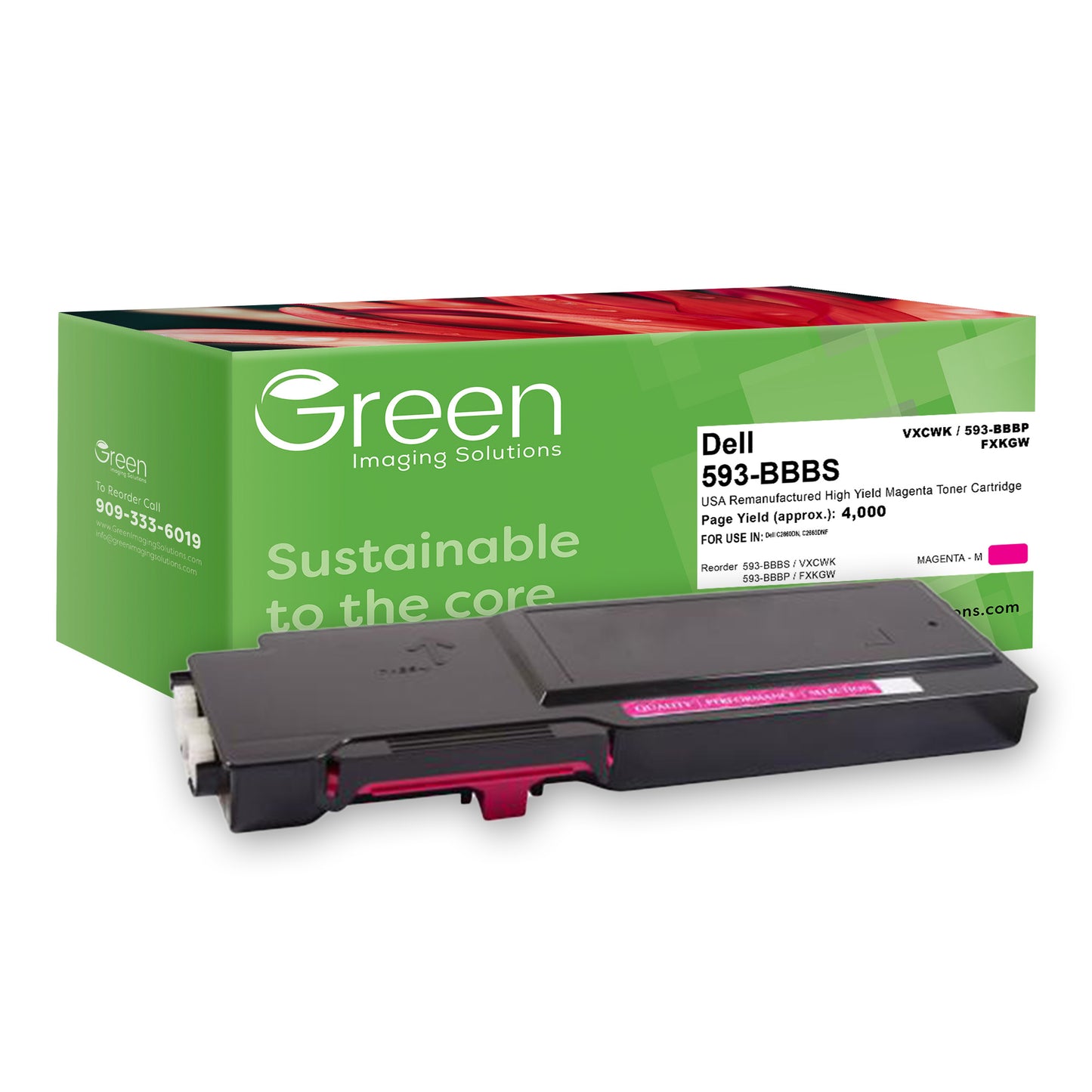 Green Imaging Solutions USA Remanufactured High Yield Magenta Toner Cartridge for Dell C2660