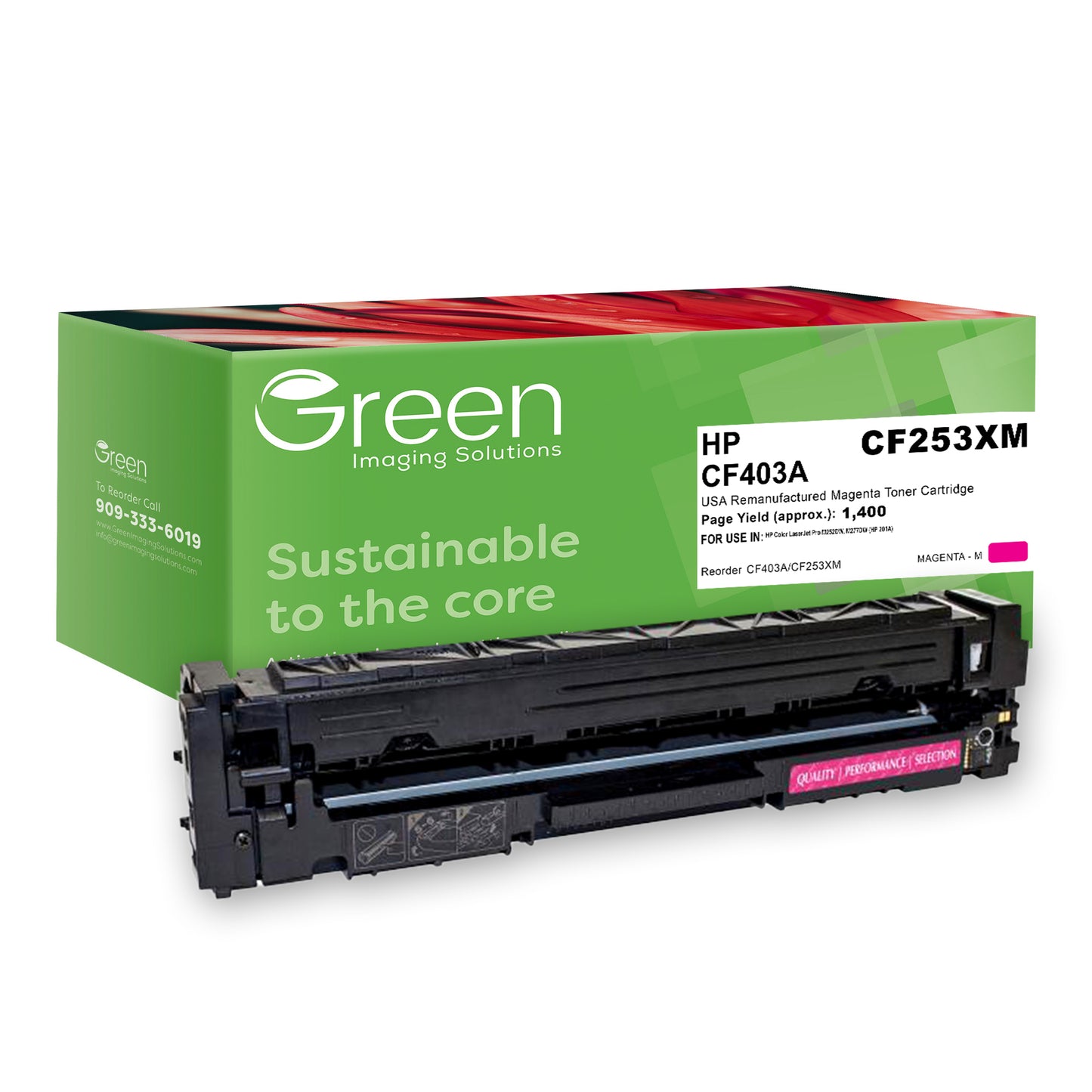 GIS USA Remanufactured Magenta Toner Cartridge for HP CF403A (HP 201A)