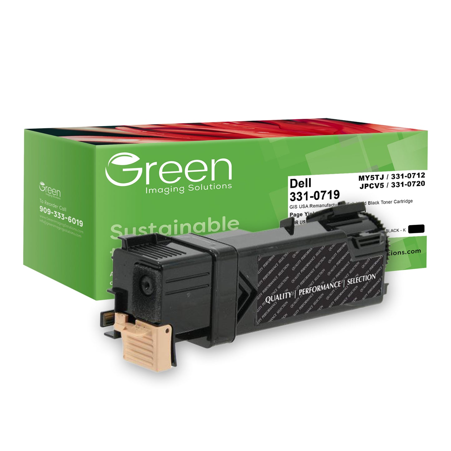 Green Imaging Solutions USA Remanufactured High Yield Black Toner Cartridge for Dell 2150/2155