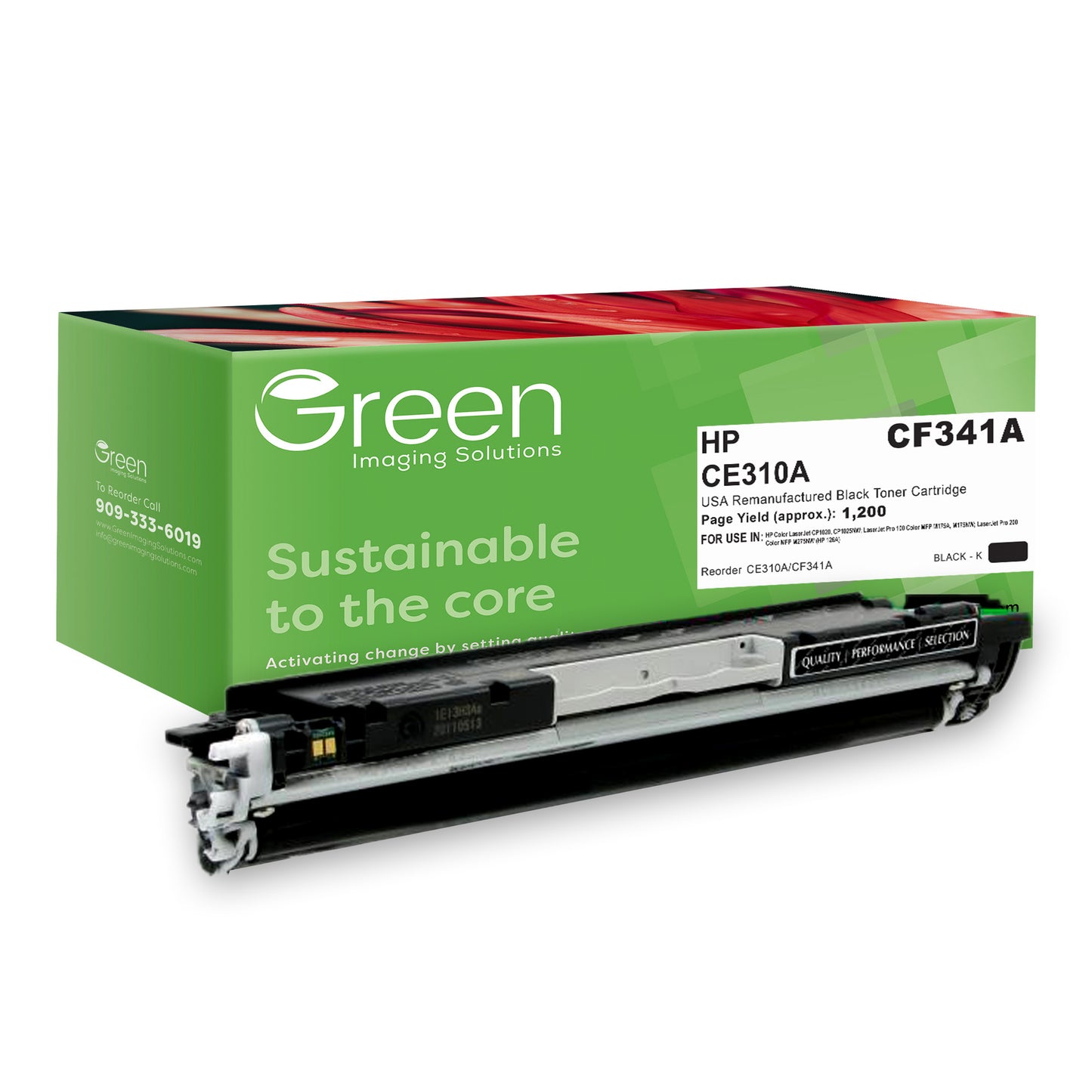 GIS USA Remanufactured Black Toner Cartridge for HP CE310A (HP 126A)