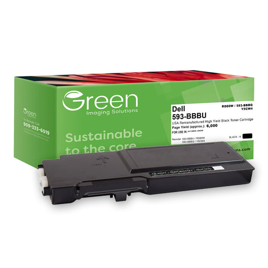 Green Imaging Solutions USA Remanufactured High Yield Black Toner Cartridge for Dell C2660