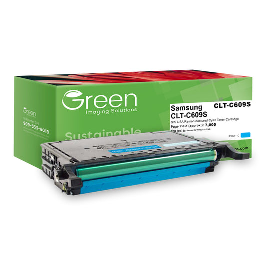 Green Imaging Solutions USA Remanufactured Cyan Toner Cartridge for Samsung CLT-C609S