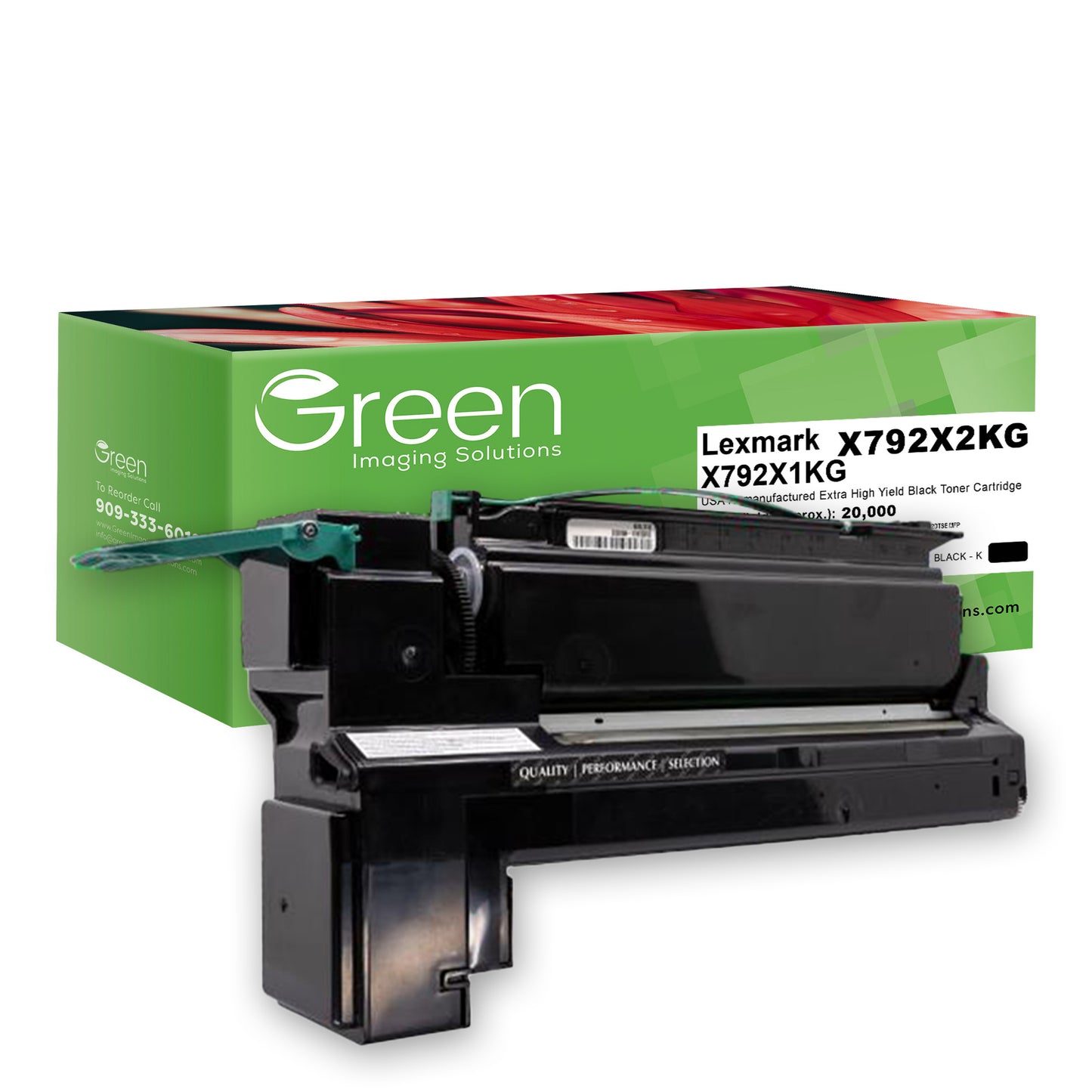 Green Imaging Solutions USA Remanufactured Extra High Yield Black Toner Cartridge for Lexmark X792