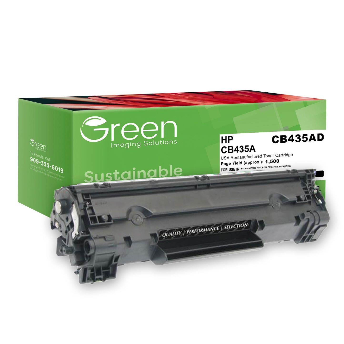 GIS USA Remanufactured Toner Cartridge for HP CB435A (HP 35A)
