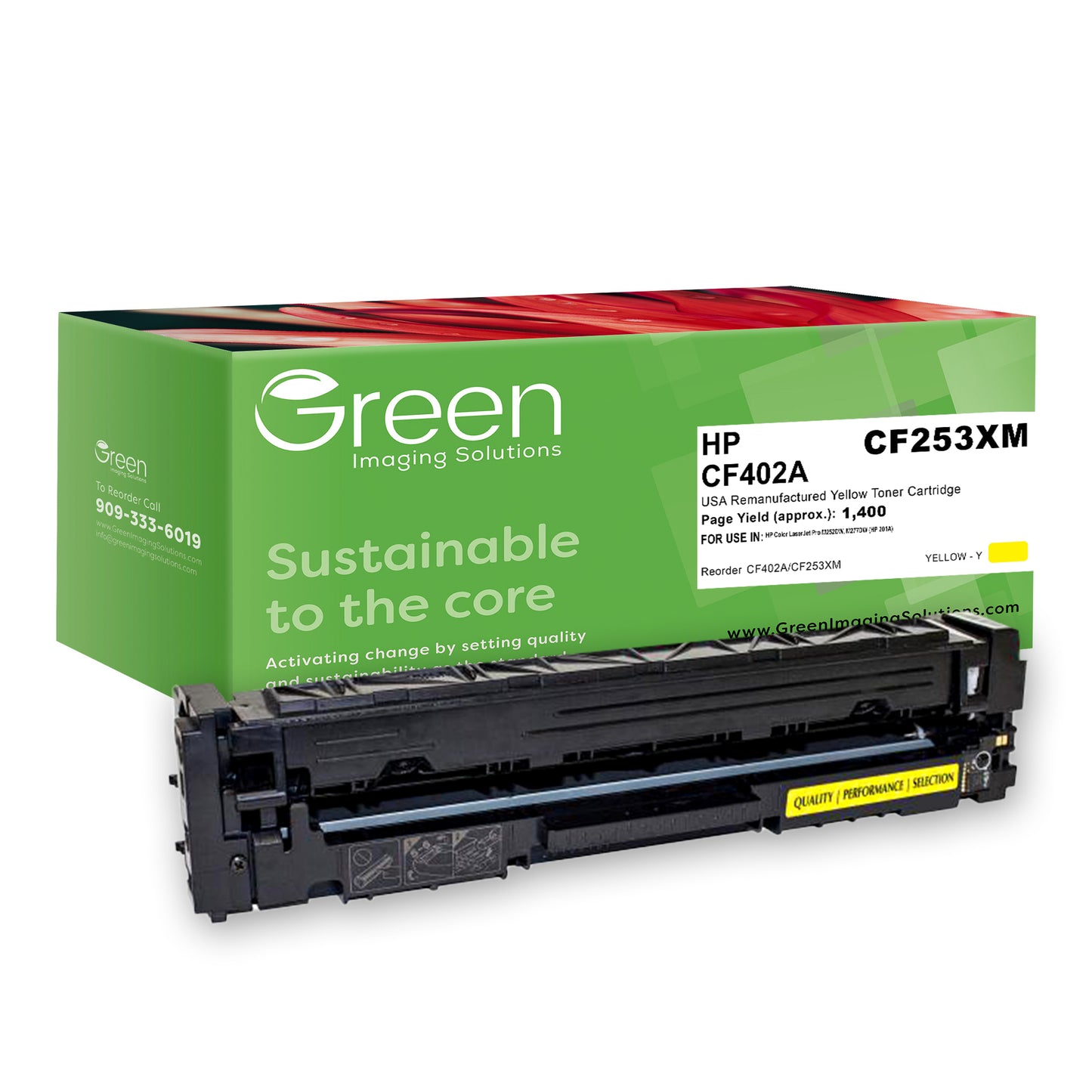 GIS USA Remanufactured Yellow Toner Cartridge for HP CF402A (HP 201A)