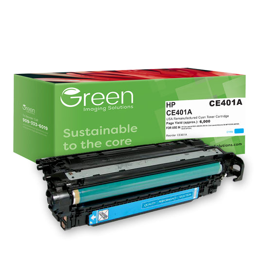 GIS USA Remanufactured Cyan Toner Cartridge for HP CE401A (HP 507A)