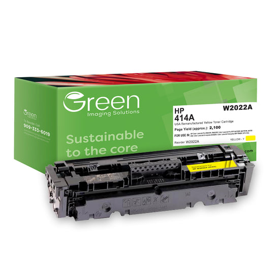 GIS USA Remanufactured Yellow Toner Cartridge for HP W2022A (HP 414A)