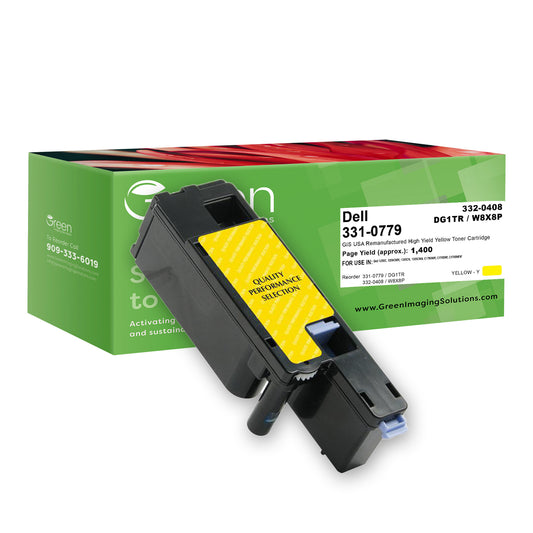 Green Imaging Solutions USA Remanufactured High Yield Yellow Toner Cartridge for Dell 1250/C1760