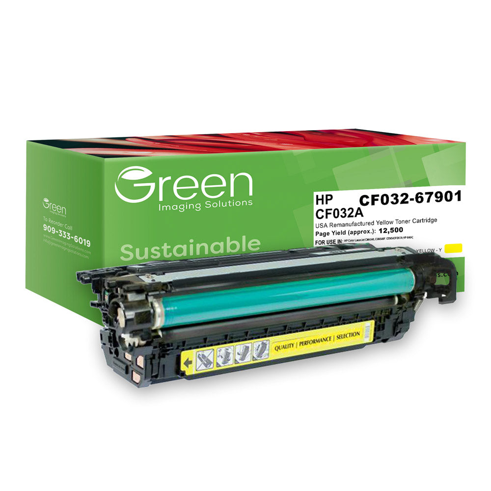 GIS USA Remanufactured Yellow Toner Cartridge for HP CF032A (HP 646A)
