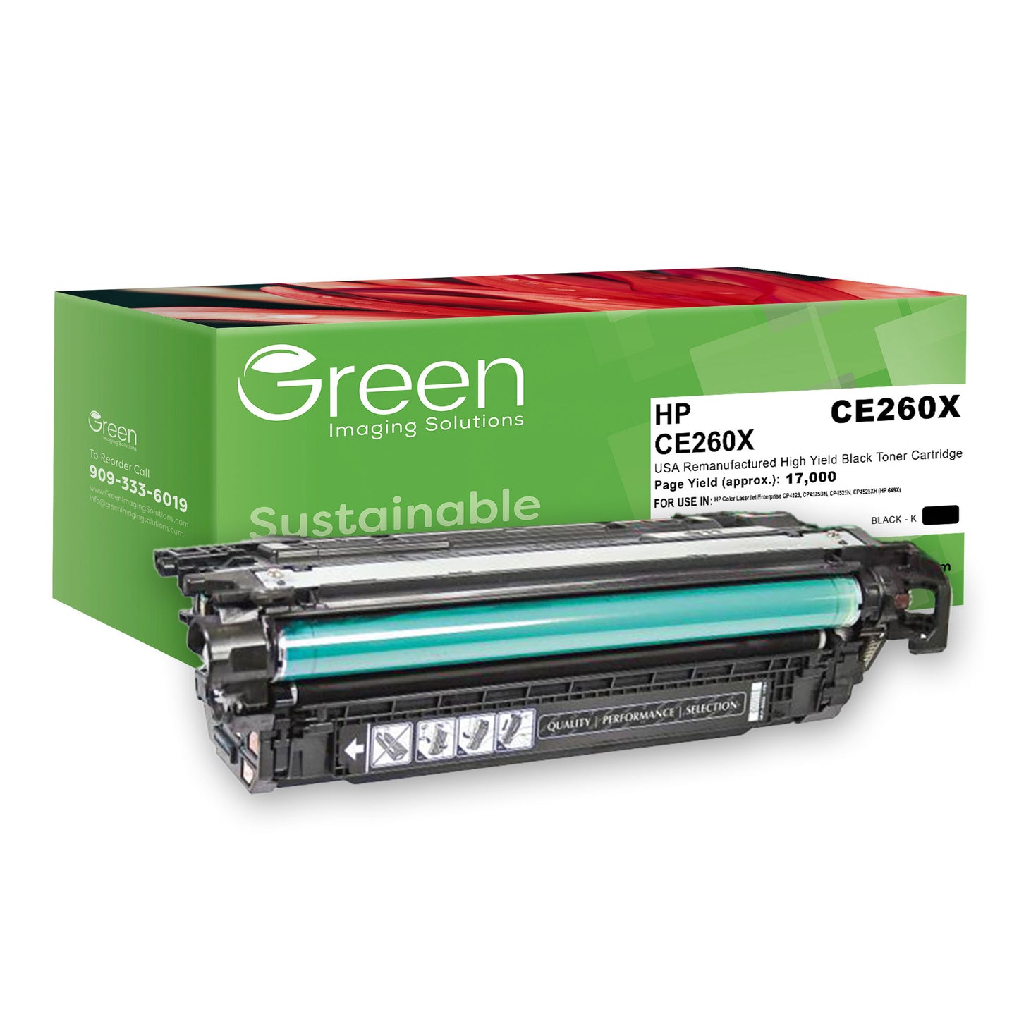 GIS USA Remanufactured High Yield Black Toner Cartridge for HP CE260X (HP 649X)