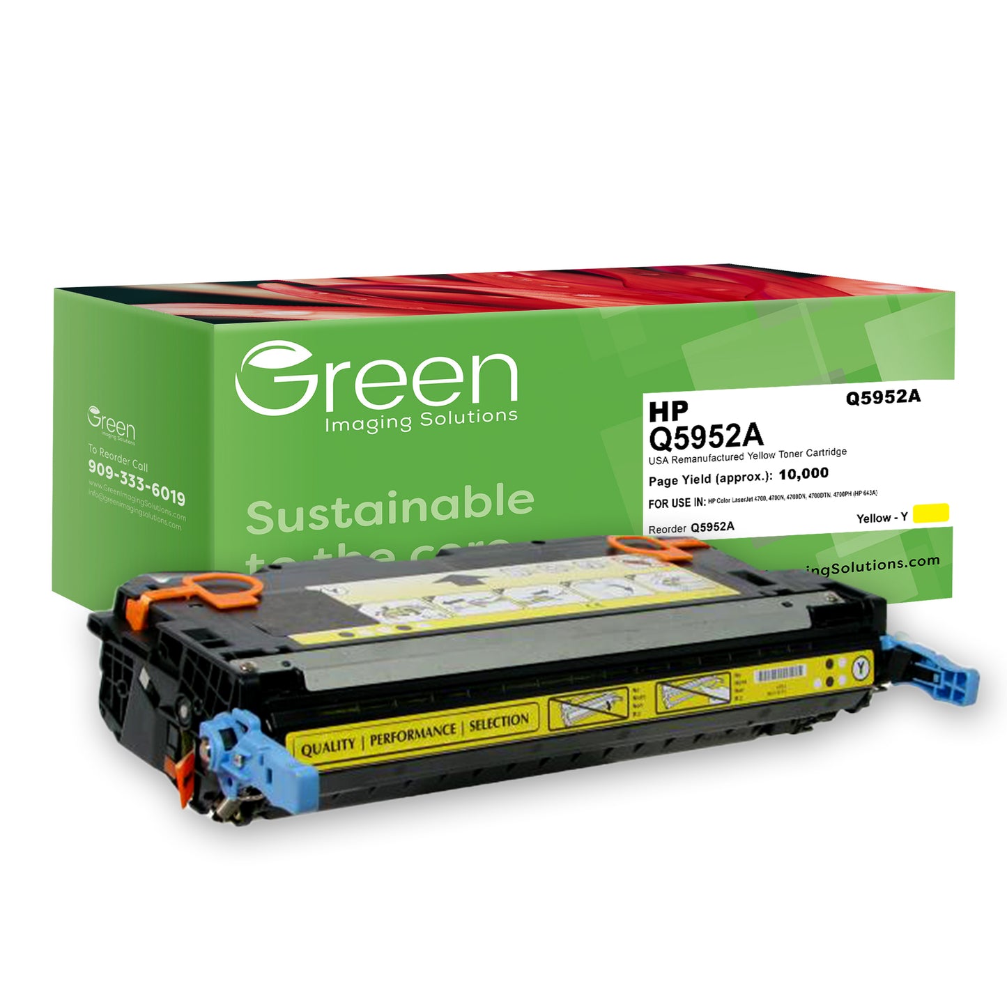 GIS USA Remanufactured Yellow Toner Cartridge for HP Q5952A (HP 643A)