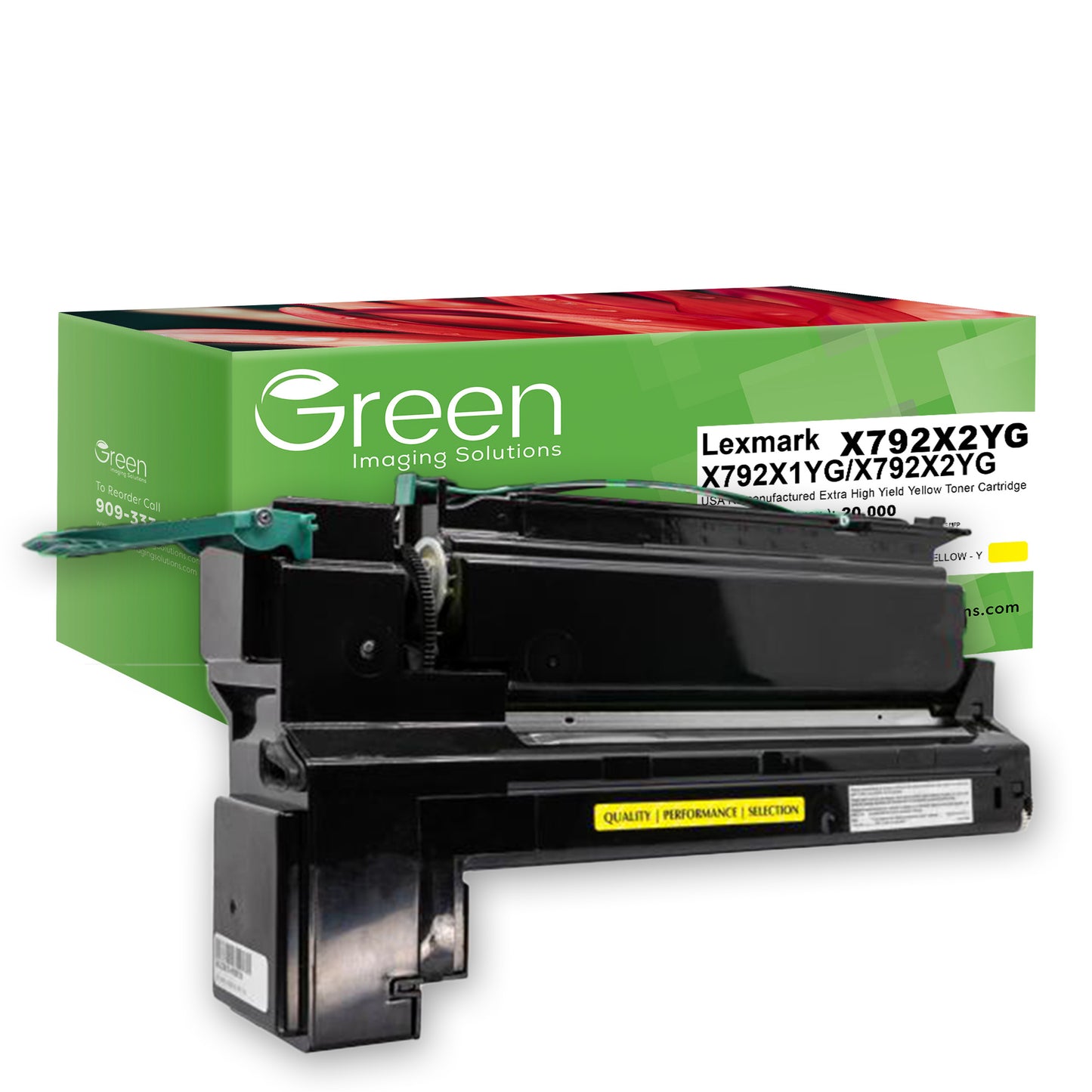 Green Imaging Solutions USA Remanufactured Extra High Yield Yellow Toner Cartridge for Lexmark X792