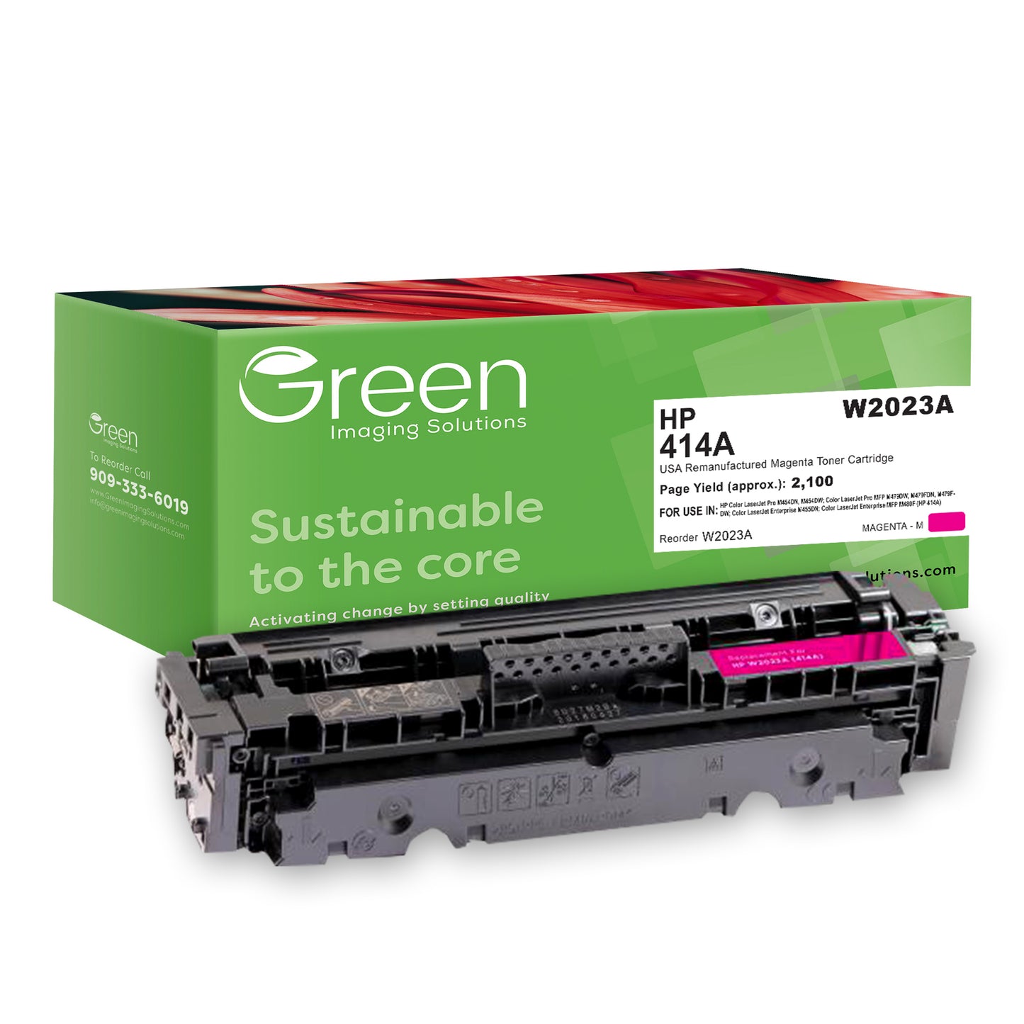 GIS USA Remanufactured Magenta Toner Cartridge for HP W2023A (HP 414A)
