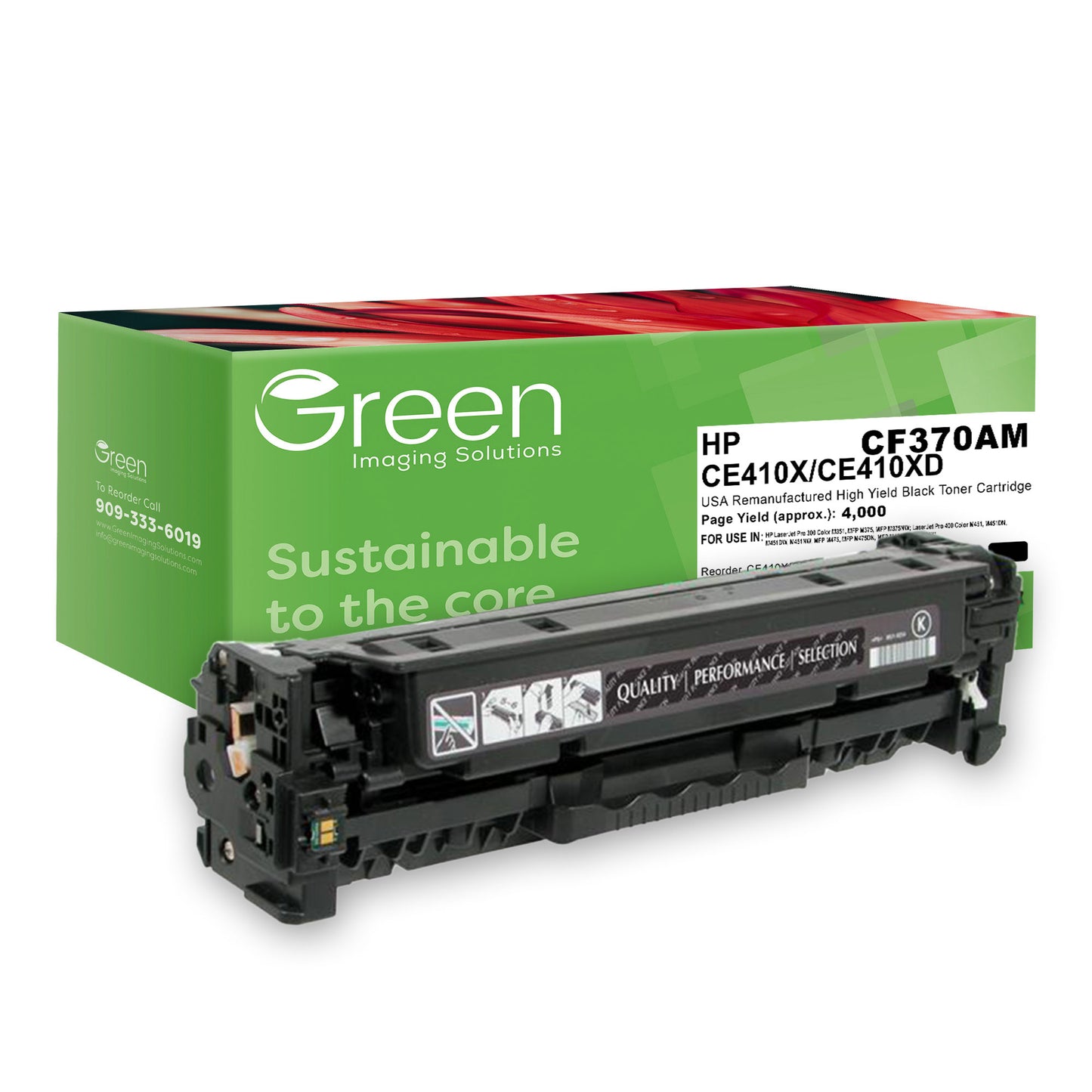 GIS USA Remanufactured High Yield Black Toner Cartridge for HP CE410X (HP 305X)