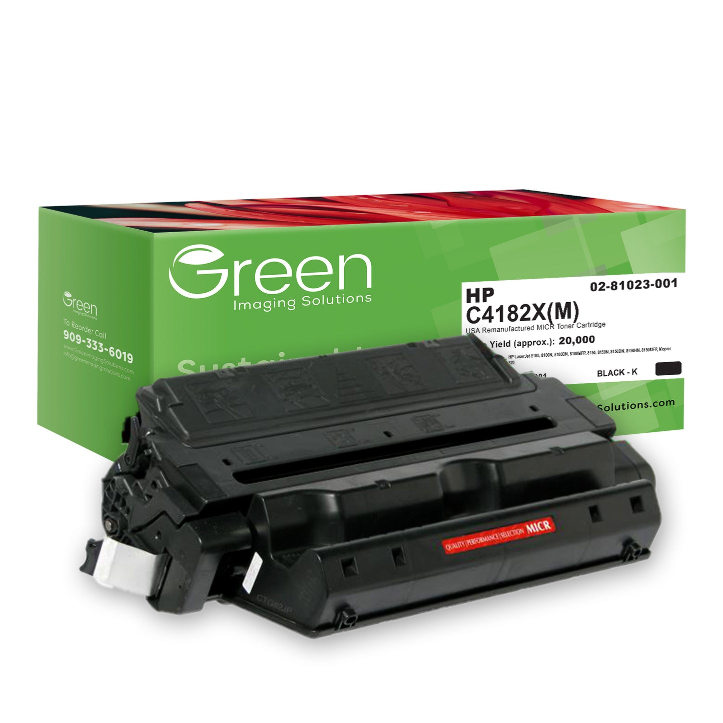 GIS USA Remanufactured MICR Toner Cartridge for HP C4182X, TROY 02-81023-001