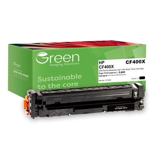 GIS USA Remanufactured High Yield Black Toner Cartridge for HP CF400X (HP 201X)