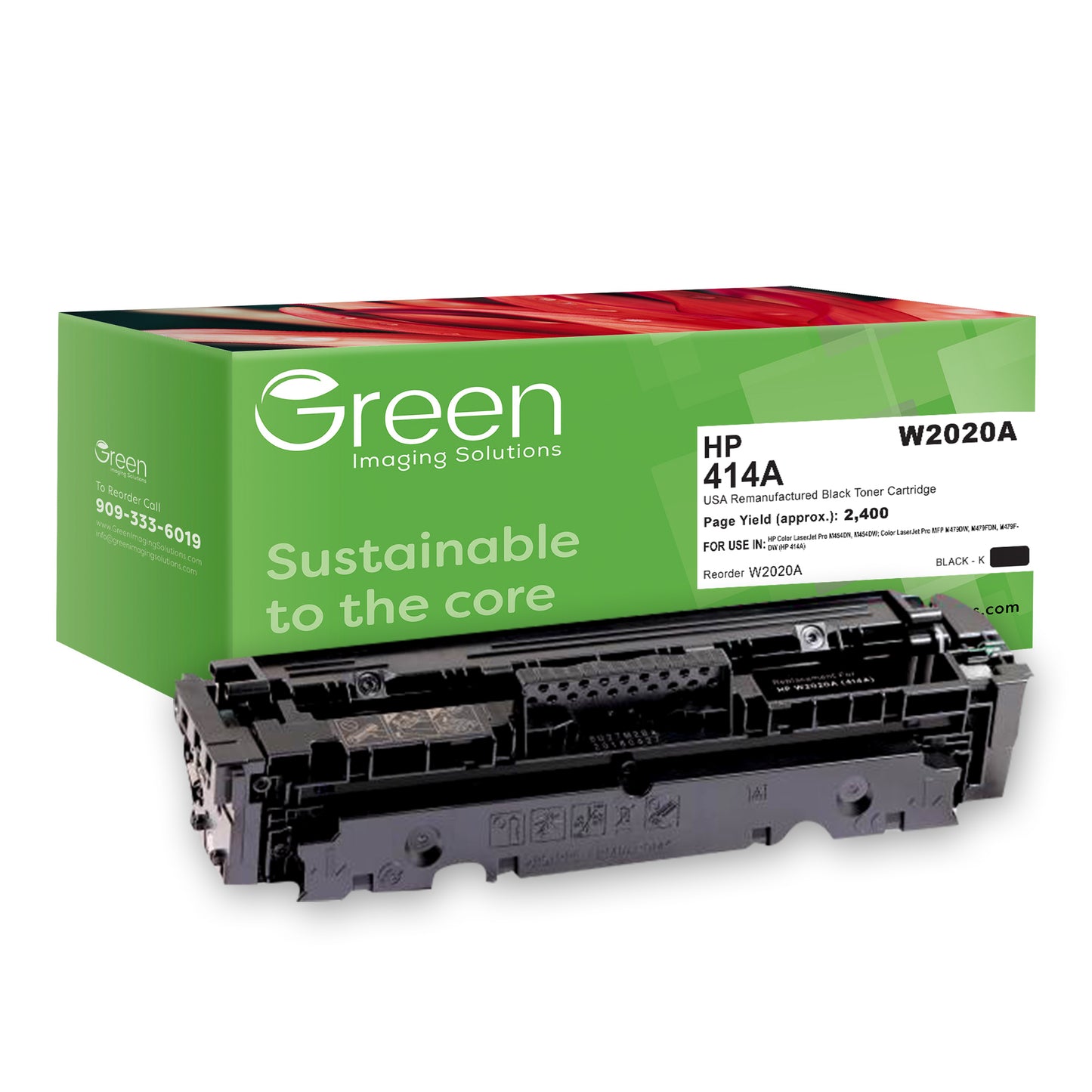 GIS USA Remanufactured Black Toner Cartridge for HP W2020A (HP 414A)