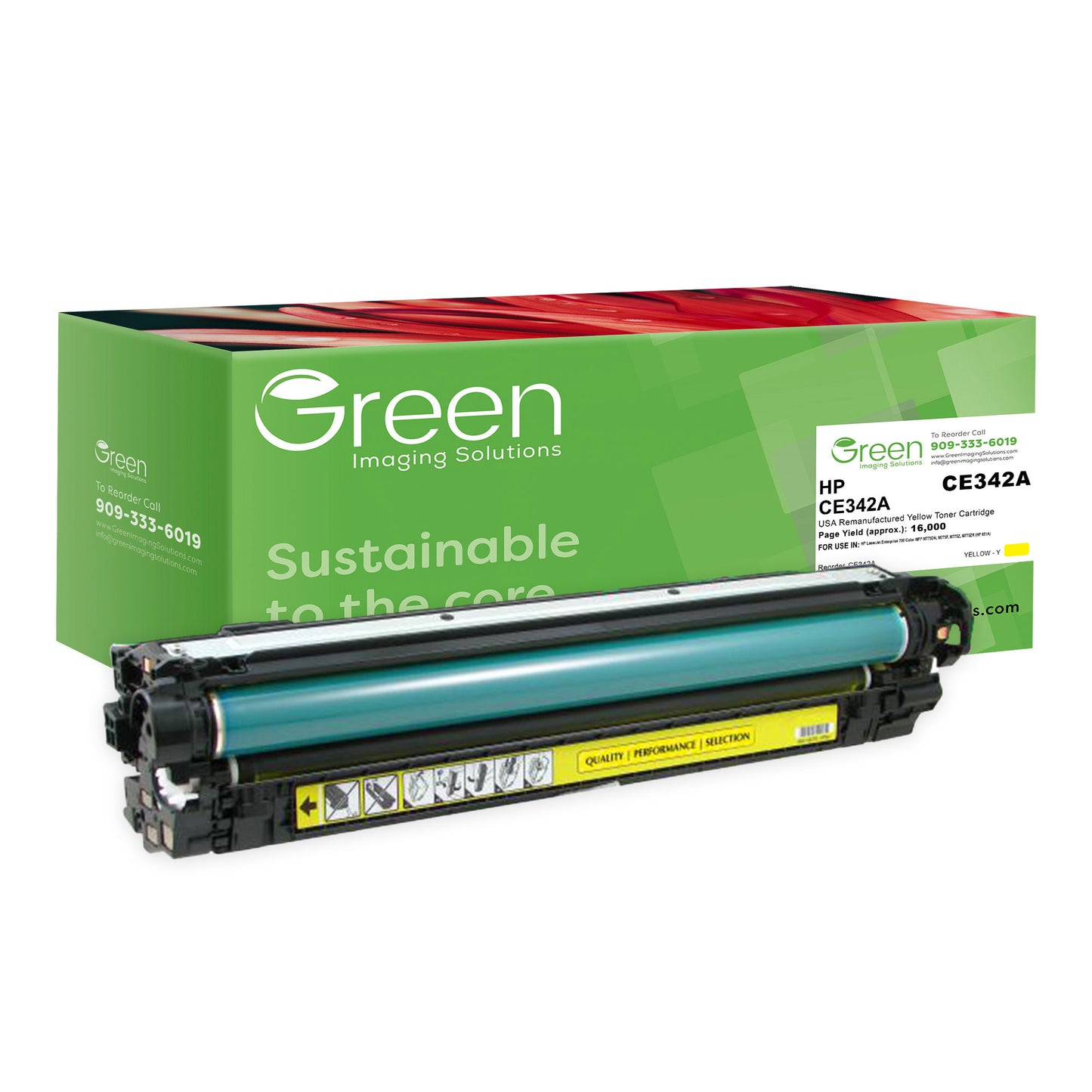 GIS USA Remanufactured Yellow Toner Cartridge for HP CE342A (HP 651A)