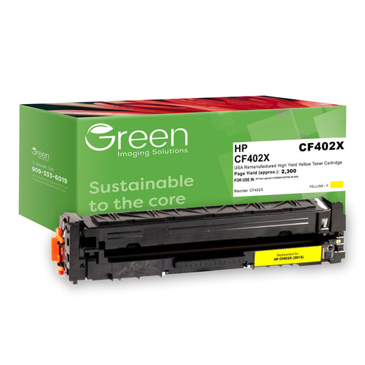 GIS USA Remanufactured High Yield Yellow Toner Cartridge for HP CF402X (HP 201X)