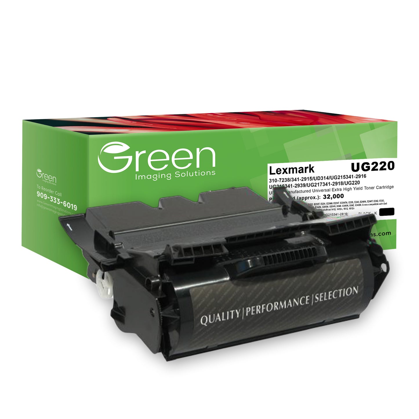 Green Imaging Solutions USA Remanufactured Universal Extra High Yield Toner Cartridge for Lexmark T640/T642/T644/T646/X642/X644/X646