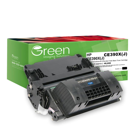 GIS USA Remanufactured Extended Yield Black Toner Cartridge for HP CE390X