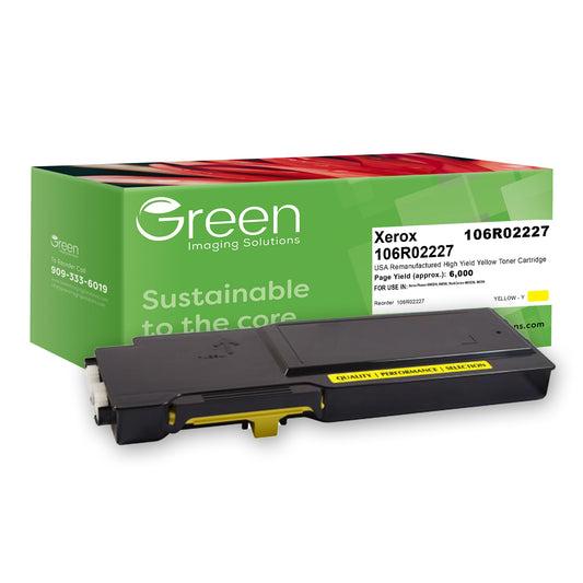 Green Imaging Solutions USA Remanufactured High Yield Yellow Toner Cartridge for Xerox 106R02227