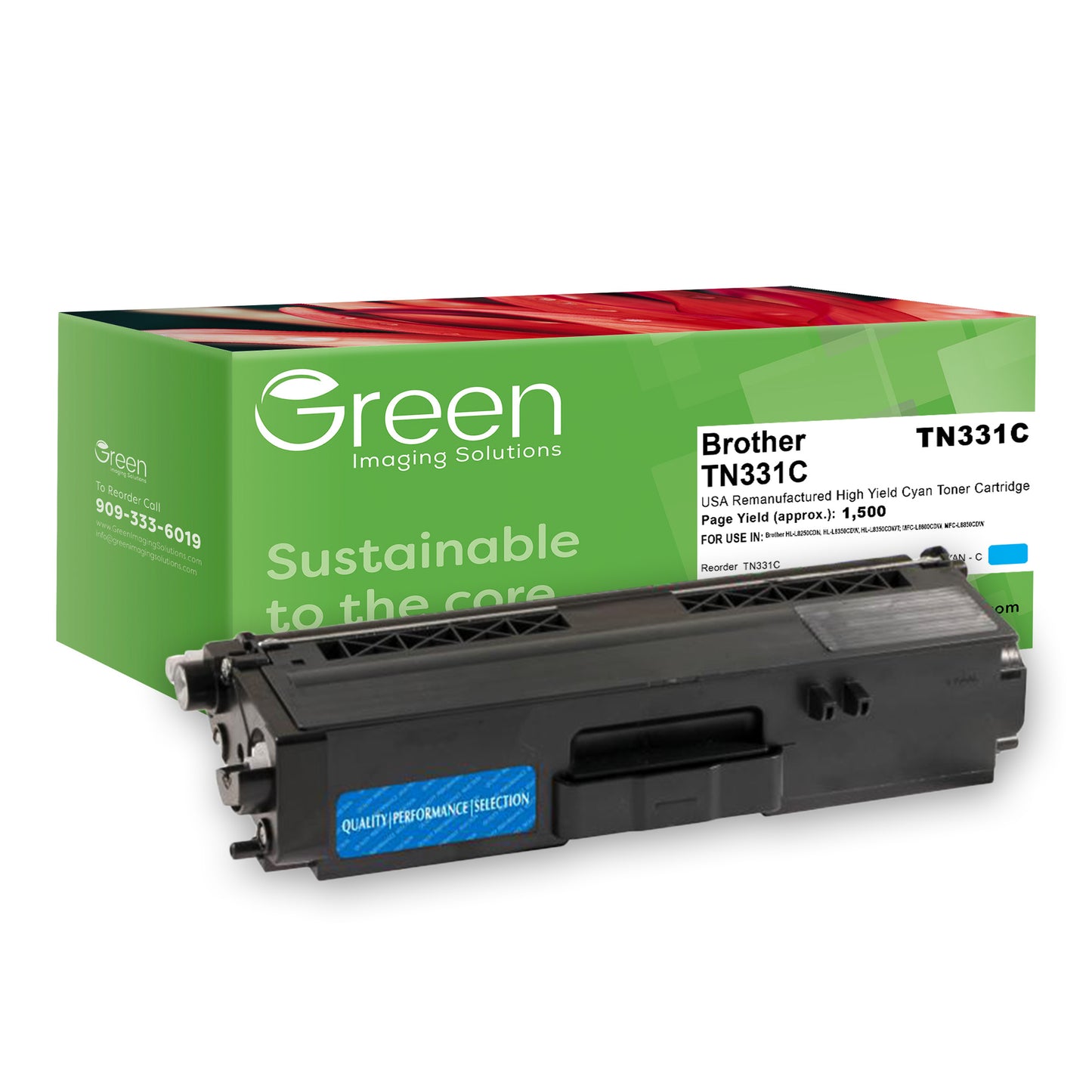 Green Imaging Solutions USA Remanufactured Cyan Toner Cartridge for Brother TN331