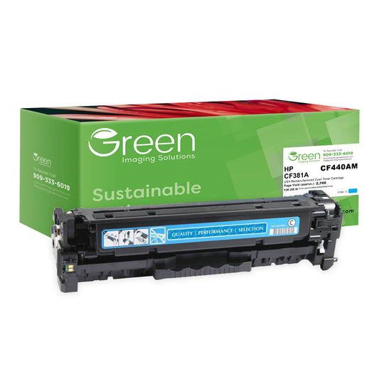 GIS USA Remanufactured Cyan Toner Cartridge for HP CF381A (HP 312A)