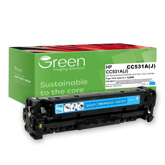 GIS USA Remanufactured Extended Yield Cyan Toner Cartridge for HP CC531A (HP 304A)