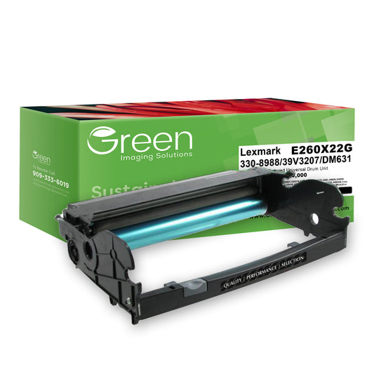 Green Imaging Solutions USA Remanufactured Universal Drum Unit for Lexmark E260/360/460, Dell 2330/3300, IBM 1811/1812